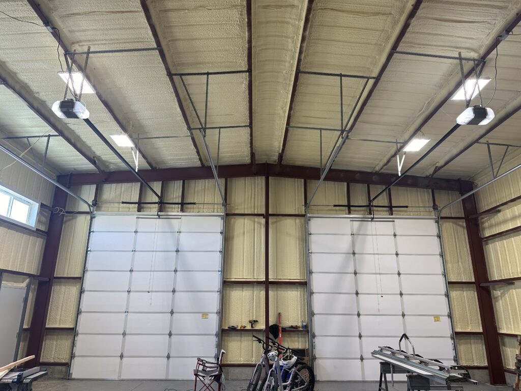 metal building in northern utah with spray foam insulation