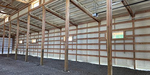 Commercial building in Northern Utah with spray foam insulation